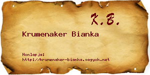 Krumenaker Bianka névjegykártya